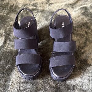 Madden Girl Black Platform Shoes with Adjustable Straps